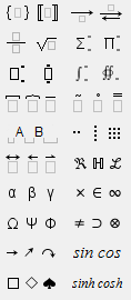 JMathEdit symbols