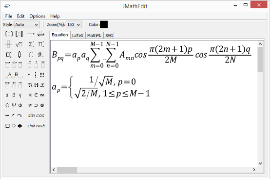 JMathEdit Equation Editor for Desktop Systems
