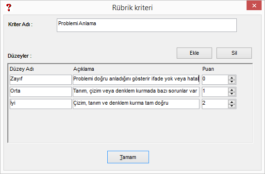 Rubrik kriter