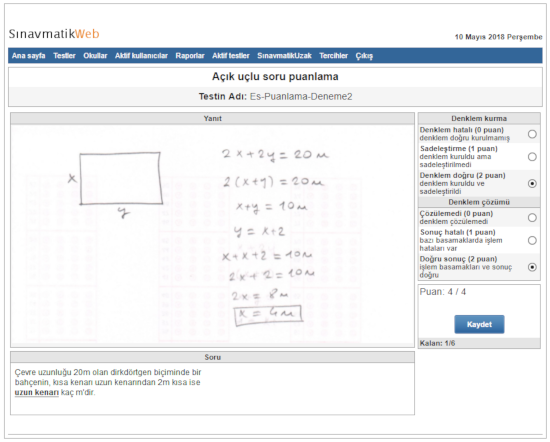 Açık uçlu soru puanlama