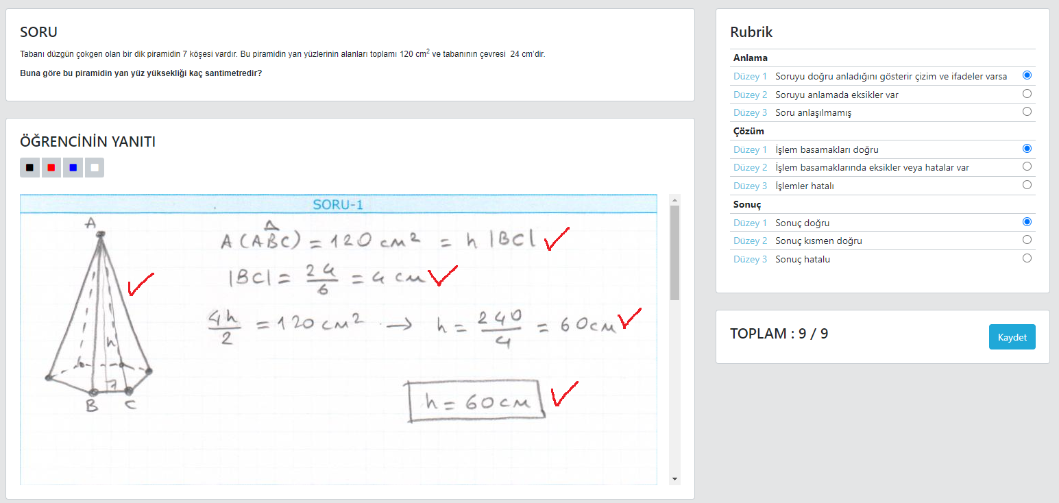 Açık uçlu sınav değerlendirme